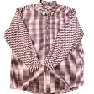 L.L. Bean Men 17-34 Wrinkle Free Traditional Fit 100% Cotton Long Sleeve Button